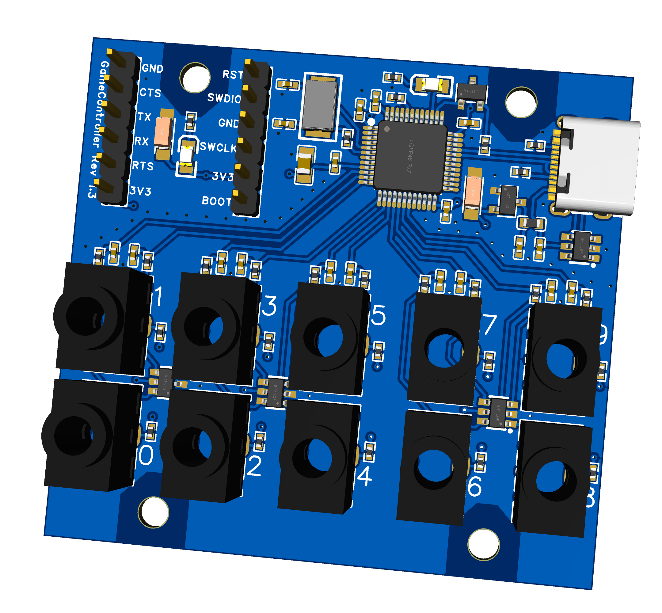 An image of a Game Controller PCB Board